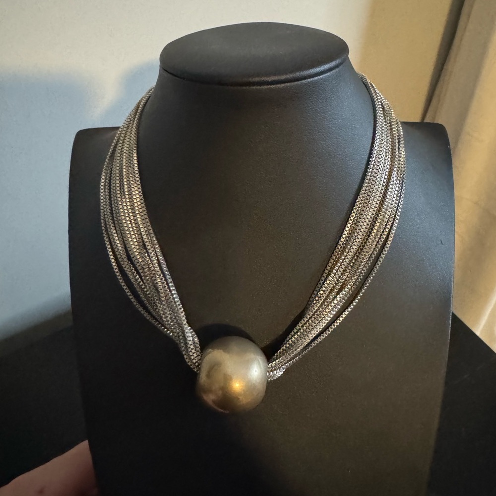 NWOT Big Ball Pendant Choker Chain Gothic Twisted Chunky Chain Necklace